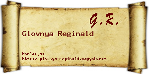 Glovnya Reginald névjegykártya